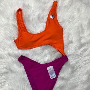 Forever 21 Contrast One-Piece SwimSuit